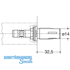 HEWI Befestigungszubeh�r BA 5.2 gerade - TS 40 - 50mm, Stahl verzinkt