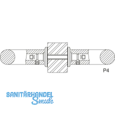KWS Befestigungszubehör Glas P4 - paarweise, M6 x 45, Edelstahl KWS Befestigungszubehör Glas P4 - paarweise, M6 x 45, Edelstahl