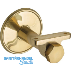 Handlauftr�ger mit Winkel, Rosetten. � 70 mm, Wandabstand 65 mm, Messing poliert