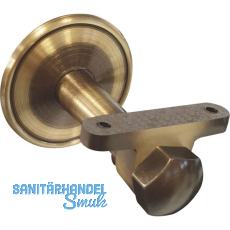 Handlauftr�ger mit Winkel, Rosetten � 70 mm, Wandabstand 65 mm,Messing patiniert
