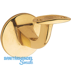 Handlauftr�ger mit gew�lbter Auflage, Wandabstand 65mm, Messing poliert