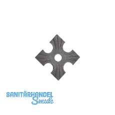 Zierrosette (Pfettenscheibe) 70x70x4mm, Bohr-ø 13 mm, Stahl schwarz pulverbesch. Zierrosette (Pfettenscheibe) 70x70x4mm, Bohr-ø 13 mm, Stahl schwarz pulverbesch.