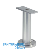 Trennwandst�tze gerade Auflage, Bodenabstand 100mm, Edelstahl matt