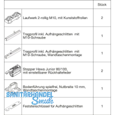 HAWA Junior 100/B-Pocket Beschlagset Holz 2 Fangstopper Standard HAWA Junior 100/B-Pocket Beschlagset Holz 2 Fangstopper Standard