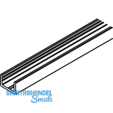 HAWA Junior GP Boden-/Wandprofil Festverglasung L=4000 mm Alu silber eloxiert