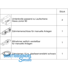 HAWA Junior 80/Z Symmetric Synchronbeschlag Fl�gelbreite 500-1200 mm