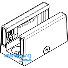 HAWA Junior GP Bodenf�hrung spielfrei 2-teilig Glas 8-12,7 mm Edelstahl-Effekt