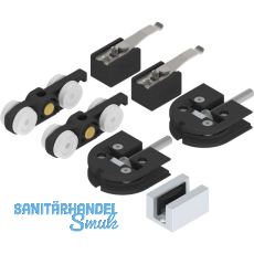 SOLIDO 100 Beschlagset Glas Punktbefestigung 12-12,76 mm F�hrung silber eloxiert