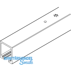 HAWA-Junior 80/100 Laufschiene Deckenmontage L=6000 mm auf Maß Edelstahl-Effekt HAWA-Junior 80/100 Laufschiene Deckenmontage L=6000 mm auf Maß Edelstahl-Effekt