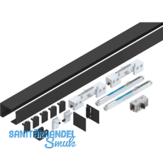 HELM GT-L 80 Beschlagset Glas 8-10,76 mm L=2500 mm Wandmontage schwarz matt