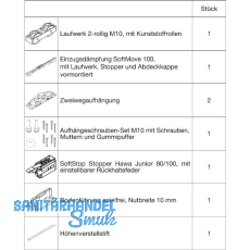 HAWA Junior 100/Z Beschlagset Holz SoftStop SoftMove (30242)