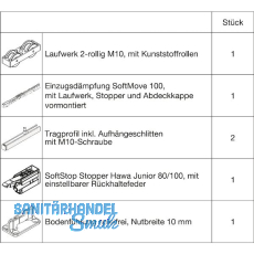 HAWA Junior 100/B Beschlagset Holz SoftStop SoftMove (30227) HAWA Junior 100/B Beschlagset Holz SoftStop SoftMove (30227)