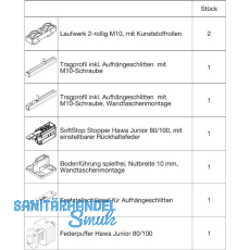 HAWA Junior 100/B-Pocket Beschlagset Holz SoftStop Federpuffer (30250)
