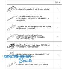 HAWA Junior 100/B-Pocket Beschlagset Holz SoftStop/SoftMove +20 mm (30264) HAWA Junior 100/B-Pocket Beschlagset Holz SoftStop/SoftMove +20 mm (30264)