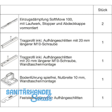 HAWA Junior 100/B-Pocket Beschlagset Holz SoftMove +20 mm (30266)