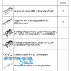 HAWA Junior 100/B Acoustics Beschlagset Holz SoftStop HAWA Junior 100/B Acoustics Beschlagset Holz SoftStop