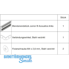 HAWA-Junior 100/B Acoustics Abdeckkappen-Set Clipblende 95 mm links silber