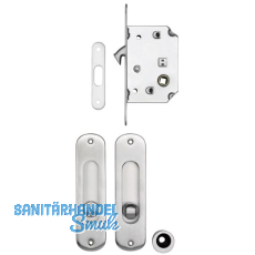 Schiebet�rschloss- u. Griffset, DM 50, Nu� 8 mm, Messing verchromt matt