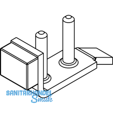 Stangenschloss-Schlie�platte Silent Stop f�r HAWA Junior 120 verstell. verzinkt