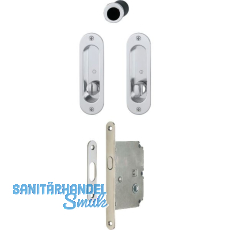 HOPPE Schiebet�rmuschel Set 4930 - WC mit Schloss, oval, verchromt satiniert