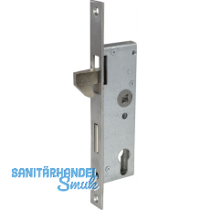 Schiebetürschloss m. Hakenfalle u. Riegel, PZW, DM 35, VK 8,5 mm,eckig,Edelstahl Schiebetürschloss m. Hakenfalle u. Riegel, PZW, DM 35, VK 8,5 mm,eckig,Edelstahl