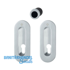 HOPPE Schiebetürmuschel Set M472 - PZ, ovale Rosette, Messing verchromt matt HOPPE Schiebetürmuschel Set M472 - PZ, ovale Rosette, Messing verchromt matt