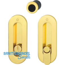 HOPPE Schiebetürmuschel Set M472 - WC, ovale Rosette, Messing poliert lackiert HOPPE Schiebetürmuschel Set M472 - WC, ovale Rosette, Messing poliert lackiert