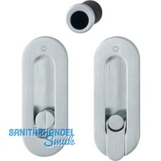 HOPPE Schiebetürmuschel Set M472 - WC, ovale Rosette, Messing verchromt matt HOPPE Schiebetürmuschel Set M472 - WC, ovale Rosette, Messing verchromt matt