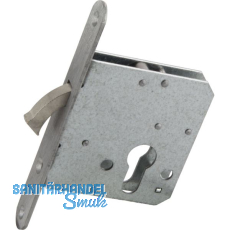 Schiebet�rschloss m. vernickeltem Bogenriegel, PZ, DM 55, Stulp rund, Edelstahl