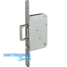 Schiebet�rschloss mit Stirnziehgriff 117 x 75 x 15,5 mm, rund, Edelstahl