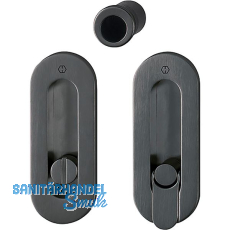 HOPPE Schiebetürmuschel Set M472 -WC, ovale Rosette, Messing schwarz satiniert HOPPE Schiebetürmuschel Set M472 -WC, ovale Rosette, Messing schwarz satiniert