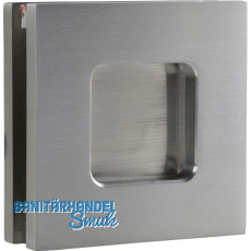 Schiebet�rmuschelpaar 6405 f�r Glas, eckig, Glasst�rke 8 - 10 mm, Edelstahl