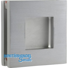 Schiebet�rmuschelpaar 6405 f�r Glas, eckig, Glasst�rke 8 - 10 mm,silber eloxiert