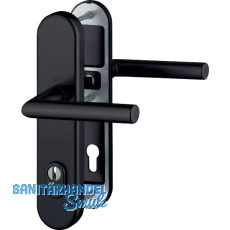 Sicherheits-Drückergarnitur AMSTERDAM, PZ88, Türstärke 42-52 mm, RC3, schwarz Sicherheits-Drückergarnitur AMSTERDAM, PZ88, Türstärke 42-52 mm, RC3, schwarz