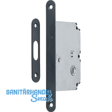 HOPPE Schiebet�rschloss mit Bogenriegel, WC, DM 50, rund, Messing schwarz matt