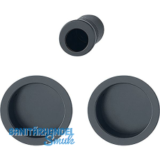 HOPPE Schiebetürmuschel Set 4920 - BL, runde Rosette, Aluminium schwarz matt HOPPE Schiebetürmuschel Set 4920 - BL, runde Rosette, Aluminium schwarz matt