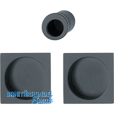 HOPPE Schiebet�rmuschel Set 4921 - BL, eckige Rosette, Aluminium schwarz matt