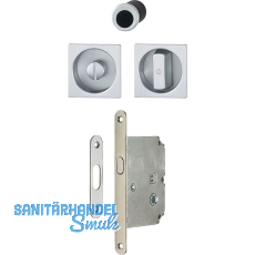 HOPPE Schiebet�rmuschel Set 4921 - WC mit Schloss, eckig, verchromt matt
