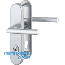 Sicherheits-Dr�ckergarnitur AMSTERDAM, PZ88 Kernziehschutz, RC2, silber eloxiert