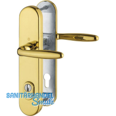 Sicherheits-Dr�ckergarnitur VERONA mit Kernziehschutz,PZ 88, RC2,Messing poliert