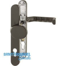 Wechselgarnitur LIVERPOOL - Schmalschild Knopf PZ, wahlweise, Alu braun elox