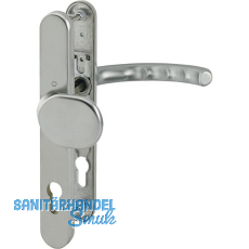 Wechselgarnitur LUXEMBOURG - m Knopf u. Langschild PZ88, Edelstahl-Effekt Wechselgarnitur LUXEMBOURG - m Knopf u. Langschild PZ88, Edelstahl-Effekt