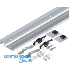 HELM 53 Beschlagset Wand Holz 50 kg Laufschiene L=2100 mm mit Blende silber