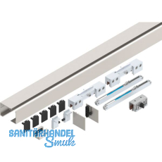 HELM GT-L 80 Beschlagset Glas 8-10,76 mm L=2000 mm Wandmontage Edelstahl-Effekt