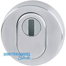 HOPPE Zylinderrosette au�en rund PZ mit Kernziehschutz, Edelstahl matt