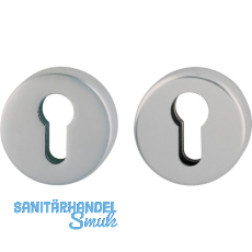 HOPPE Sicherheits-Zylinderrosettenpaar rund, Edelstahl matt