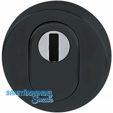 HOPPE Zylinderrosette au�en rund PZ mit Kernziehschutz, Edelstahl schwarz matt