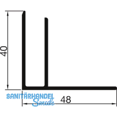 THYSSENKRUPP Syprotech Abschlussprofil F 10 mm, L=6000 mm, Alu blank