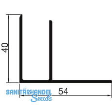 THYSSENKRUPP Syprotech Abschlussprofil F 16 mm, L=6000 mm, Alu blank