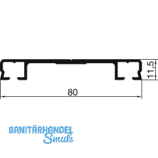 THYSSENKRUPP Syprotech Flachdeckschiene 80/11 ungelocht L=7000 mm Alu blank THYSSENKRUPP Syprotech Flachdeckschiene 80/11 ungelocht L=7000 mm Alu blank